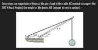 Answered: Determine the magnitude of force at the… | bartleby