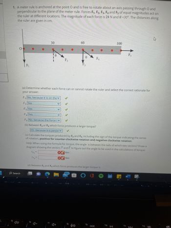 Answered: (c) Calculate the torques produced by… | bartleby