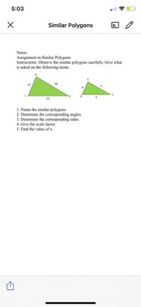 Answered: Similar Polygons Name: Assignment In… | Bartleby