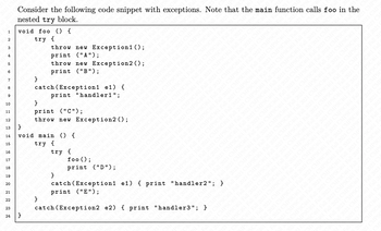 Answered: Consider The Following Code Snippet… | Bartleby