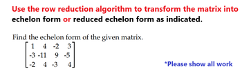 Answered Use the row reduction algorithm to bartleby