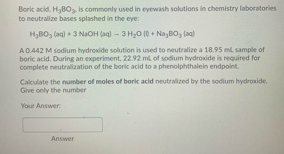 Boric acid, H3BO3