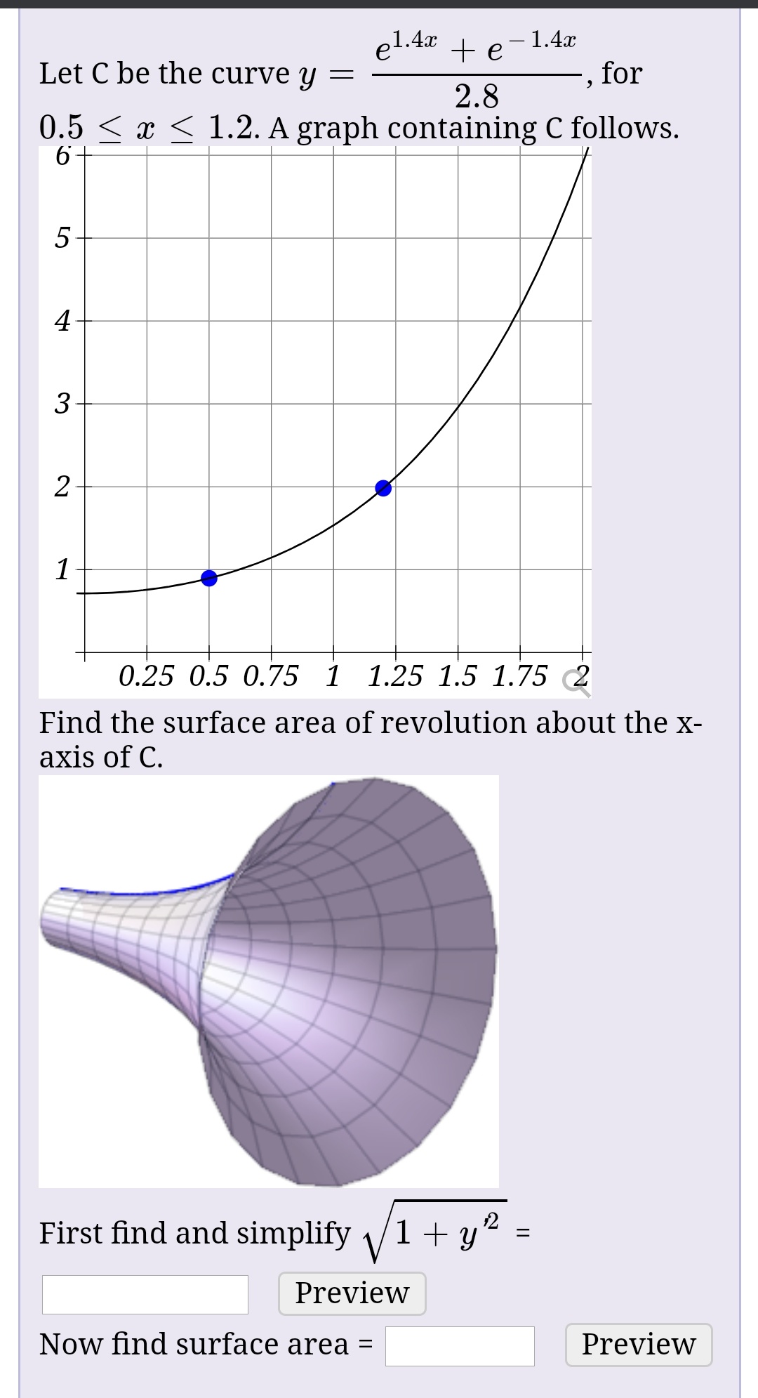 Answered: - 1.4x for el.4x Let C be the curve y…