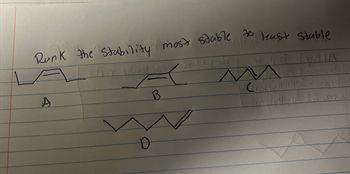 Runk the Stability most stable to least stable
МИ
A
B