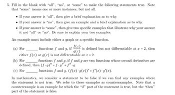 Answered: 5. Fill In The Blank With "all", "no",… | Bartleby