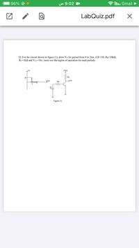 Answered: Q: For The Circuit Shown In Figure (1),… | Bartleby