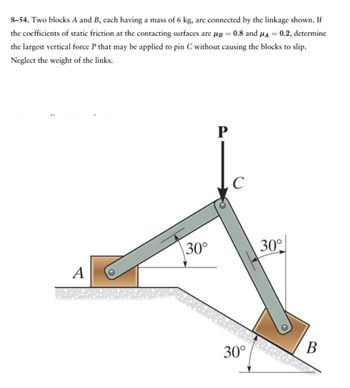 Answered: 8-54. Two Blocks A And B, Each Having A… | Bartleby