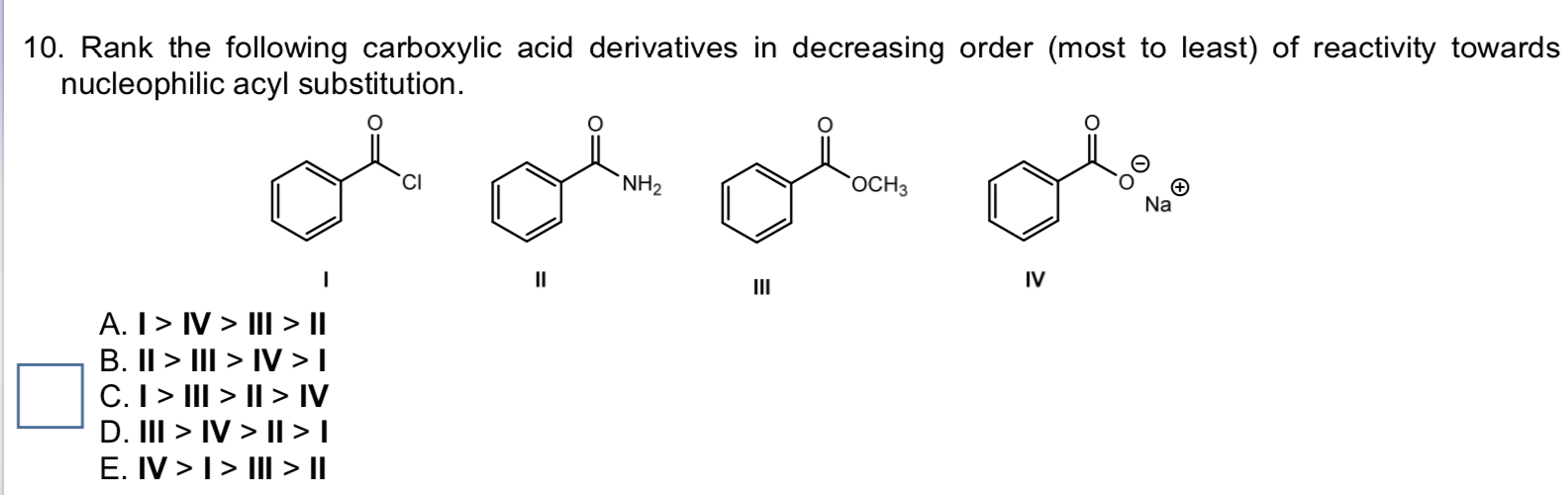 Answered 10 Rank The Following Carboxylic Acid Bartleby 3332