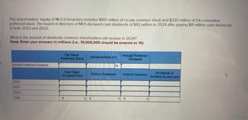 Answered: The Shareholders' Equity Of MLS… | Bartleby