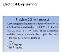 Answered: A Power Generating Station Is Required… | Bartleby