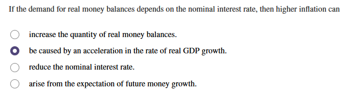 Answered: If the demand for real money balances… | bartleby