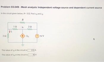 Answered: Problem 03.049 - Mesh Analysis:… | Bartleby