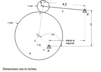 4.00
$1.00
a
Dimensions are in inches.
B
с
1.22
do
135⁰
4.3
с
Adjust as
required
d
లw