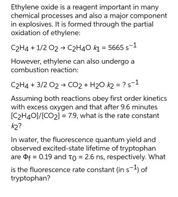 Answered Ethylene oxide is a reagent important bartleby