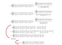 =pI( föi+6P+ fei+5h \fei-+19+ föik ,
п-2
fôi+5P+f6i+4h
i=0
foi+19+f6ik
п-2
föi+29 + fói+1k`
+
föi+5P + f6i+4h,
fên-79+fön-8k
1+
fon-69+f6n-7k
i=0
п-2
pII
f6i+6p+f6i+5h
f6i+5p+f6i+4h
i=0
f6i+29+f6i+1k
f6i+19+f6ik
п-2
= pTI(föi+6P + f6i+5h\ ( foi+29+ fci+1k`
+
foi+5P + fei+4h,
föi+19 + föik
fên-69+fön-7k+fën-79+fên-8k
fön-69+f6n-7k
i=0
п-2
p||(fsi+6p+ f6i+5h`
f6i+5p+f6i+4h
i=0
f6i+29+f6i+1k
f6i+19+f6ik
n-2
foi+6P + f6i+5h`
foi+5P + föi+4h,
föi+29 + f6i+1k`
+
=p]I
fei+19 + feik
fón-59+f6n-6k
fön-69+f6n-7k
i=0
foi+29 + fsi+1k`
foi+19+ fesk )|1+ ôn-69 + fon–7k]
foi+29 + fei+1k \ [fon-59 + fon-sk + fen-69 + fén-7k]
fei+19 + feik
п-2
PII
föi+6P+ fei+5h
foi+5P + fei+ah ) \
=
fon-59 + fon-sk ]
i=0
n-2
(fei+6P+ fsi+5h`
PII
fei+5P + fei+ah,
fon-59 + fön-6k
i=0
[ fön-49 + fên-5k]
foi+29 + foit1^ ) | fen-54 + fon-6k.
п-2
foi+6P+ f6i+5h
PII
fei+sp + fei+ah ,
foi+19 + feik
i=0
Therefore
n-1
feip + f6i-1h
foi-1P+ fói-2h
föi+29 + foi+1k\
fei+19 + feik
X6n-4 = h ||
i=0
