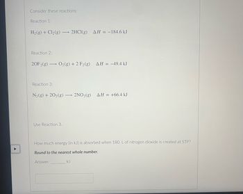 Answered: Reaction 1: H₂(g) + Cl₂(g) ->> 2HCl(g)… | Bartleby