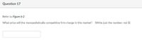 Question 17
Refer to Figure 6-2.
What price will the monopolistically competitive fırm charge in this market? (Write just the number, not $)
