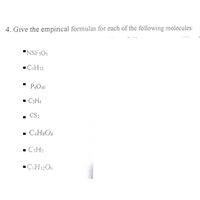 Answered 1. Give the empirical formulas for each bartleby