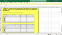 AutoSave
Off
ACG2001 Module 10 Excel Quiz (1)
Protected View
p Search
Sebastian Beltran
SB
File
Home
Insert
Page Layout
Formulas
Data
Review
View
Help
2 Share
Comments
PROTECTED VIEW Be careful-files from the Internet can contain viruses. Unless you need to edit, it's safer to stay in Protected View.
Enable Editing
H9
fx
A
В
C
D
E
F
G
H
K
L
M
P
On January 1, 20X4, XYZ Company purchased a truck for $120,000. The truck is expected to have an estimated useful
life of 5 years or 125,000 miles, and the company estimates that it will be able to dispose of the truck at the end of its
useful life for $20,000.
9
10
11
Complete the tables below using the specified depreciation method.
12
13
a) Straight-line
Depreciation
Accumulated
Book Value After Year's
14
Year
Computation
Expense
Depreciation
Depreciation
15
20X4
16
20X5
17
20X6
18
20X7
19
20X8
20
21
b) Double-declining
Depreciation
Accumulated
Book Value After Year's
22
Year
Computation
Expense
Depreciation
Depreciation
23
20X4
24
20X5
25
20X6
26
20X7
27
20X8
Sheet1
囲
100%
>
