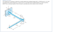 The cantilever bar in the figure is made from a ductile material and is statically loaded with Fy= 300 Ibf and Fx= Fz= 0 lIbf.
The length of the rod DC denoted by L is given to be 11 in. The length of the rod AB denoted by L2 is given to be 10 in.
NOTE: This is a multi-part question. Once an answer is submitted, you will be unable to return to this part.
2 in
L2 in
1-in dia
tin R.
B
| 2 in C
l-in dia.
Itin dia.
-in dia.
Li in
