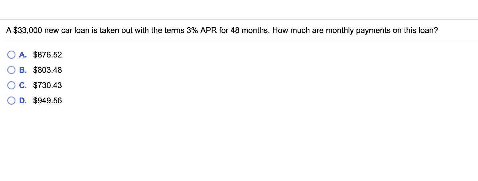 Answered: A $33,000 new car loan is taken out… | bartleby