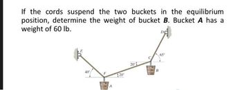 Answered: If The Cords Suspend The Two Buckets In… | Bartleby