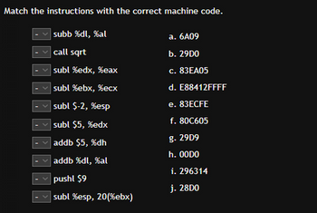 Answered: Match the instructions with the correct… | bartleby