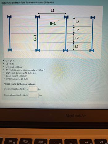 Answered: Determine End Reactions For Beam B-1… | Bartleby