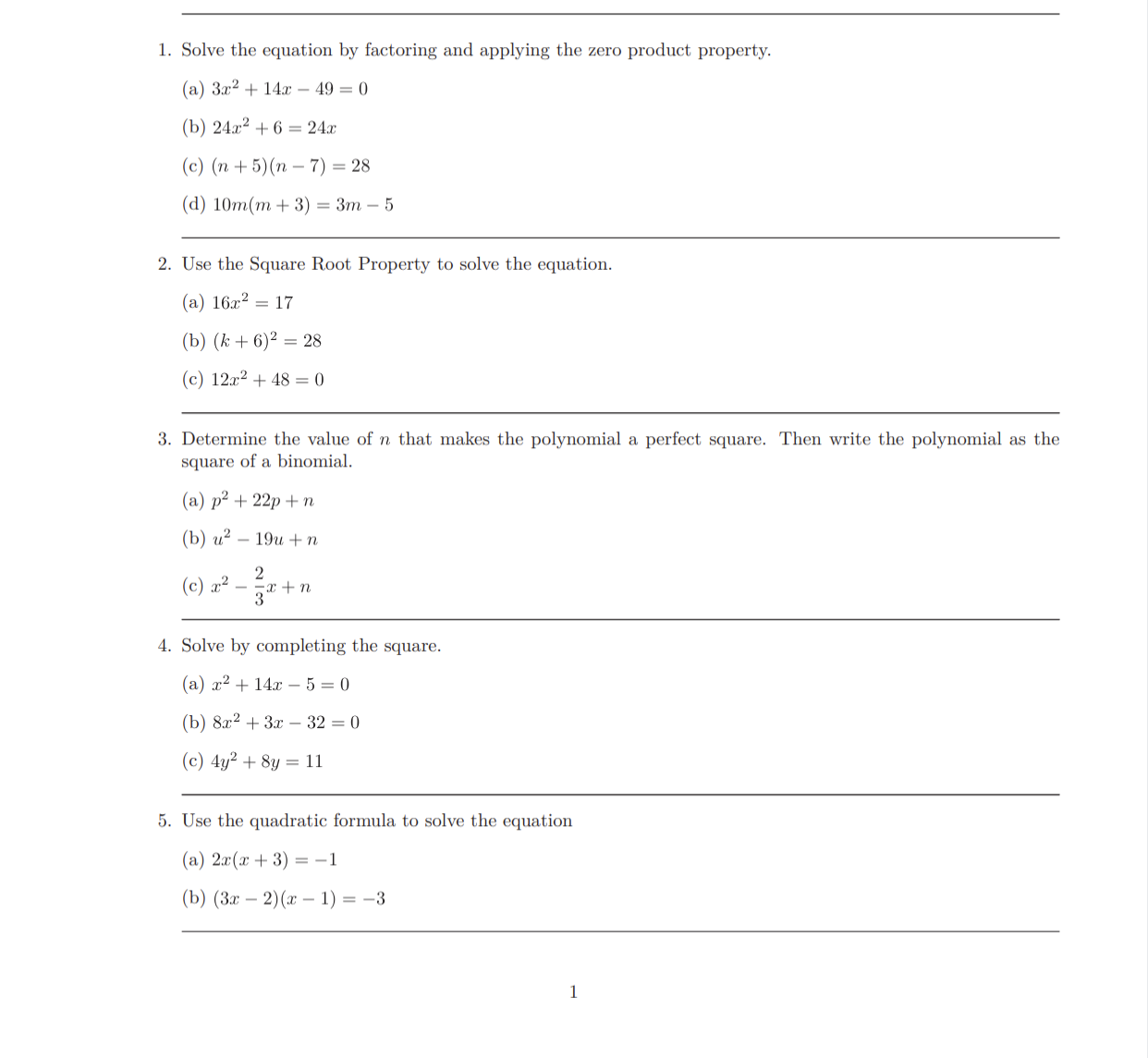 Answered: 1. Solve the equation by factoring and… | bartleby