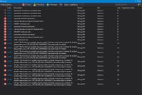 Error List
Entire Solution
X 22 Errors
A o Warnings
O O Messages
Build + IntelliSense
Search Error List
Code
Description
Project
File
Line Suppression State
String HW
String_HW
String HW
abt E0028
expression must have a constant value
Source.c
8
Aar E0028
expression must have a constant value
Source.c
8
abr E0028
expression must have a constant value
Source.c
9
* C2057 expected constant expression
O C2466
String_HW
Source.c
8
cannot allocate an array of constant size 0
String_HW
Source.c
8
* C2133
'NAME': unknown size
String_HW
Source.c
8
* C2057
O C2466
X C2133
expected constant expression
String_HW
Source.c
8
String_HW
String_HW
cannot allocate an array of constant size 0
Source.c
8
'MAJOR': unknown size
Source.c
8
X) C2057
expected constant expression
String_HW
Source.c
9
* C2466
cannot allocate an array of constant size 0
String_HW
Source.c
9
* C2133
"GPA': unknown size
String_HW
Source.c
9
'scanf': This function or variable may be unsafe. Consider using scanfs instead. To disable
deprecation, use_CRT_SECURE_NO_WARNINGS. See online help for details.
'scanf': This function or variable may be unsafe. Consider using scanfs instead. To disable A
deprecation, use_CRT_SECURE_NO_WARNINGS. See online help for details.
* C4996
String_HW
Source.c
15
X C4996
Source.c
16
'scanf': This function or variable may be unsafe. Consider using scanf_s instead. To disable
deprecation, use CRT_SECURE_NO WARNINGS. See online help for details.
'scanf': This function or variable may be unsafe. Consider using scanf s instead. To disable
deprecation, use_CRT_SECURE_NO WARNINGS. See online help for details.
* C4996
String_HW
Source.c
20
X C4996
String_HW
Source.c
23
'strcpy': This function or variable may be unsafe. Consider using strcpy_s instead. To
disable deprecation, use_CRT_SECURE_NO_WARNINGS. See online help for details.
'strcpy': This function or variable may be unsafe. Consider using strcpy_s instead. To
disable deprecation, use_CRT_SECURE_NO_WARNINGS. See online help for details.
O C4996
String_HW
Source.c
41
O C4996
String_HW
Source.c
42
'strcpy': This function or variable may be unsafe. Consider using strcpy_s instead. To
disable deprecation, use_CRT_SECURE_NO_WARNINGS. See online help for details.
X C4996
String_HW
Source.c
43
* C4996
'strcpy': This function or variable may be unsafe. Consider using strcpy_s instead. To
disable deprecation, use_CRT_SECURE_NO_WARNINGS. See online help for details.
String_HW
Source.c
46
'strcpy': This function or variable may be unsafe. Consider using strcpy_s instead. To
disable deprecation, use_CRT_SECURE_NO_WARNINGS. See online help for details.
* C4996
String_HW
Source.c
47
X C4996
'strcpy': This function or variable may be unsafe. Consider using strcpy_s instead. To
disable deprecation, use_CRT_SECURE_NO_WARNINGS. See online help for details.
String_HW
Source.c
48
