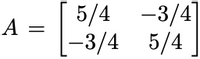 5/4 -3/4]
A :
|-3/4 5/4
