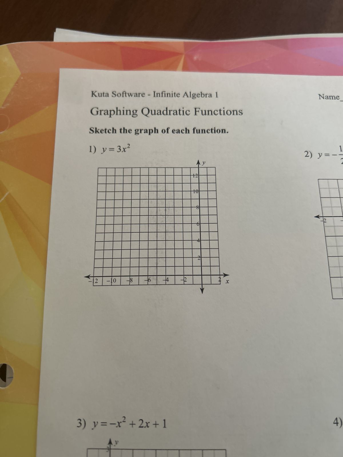 Sketching Quadratic Graphs  Teaching Resources