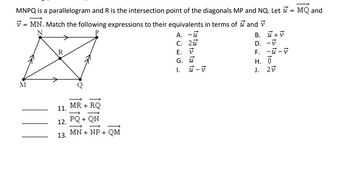 Answered: MNPQ is a parallelogram and R is the… | bartleby