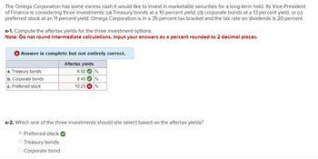 Answered The Omega Corporation has some excess bartleby