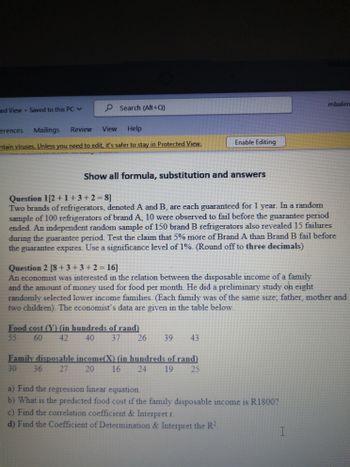 Answered: Question 1[2+1+3+2=8] Two Brands Of… | Bartleby