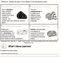 Answered: Directions: Identify the type of rock… | bartleby