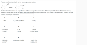 Answered: Propose an efficient synthesis for the… | bartleby