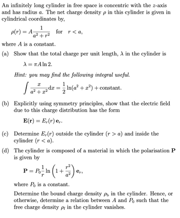 Electric Field, Cylindrical Geometry