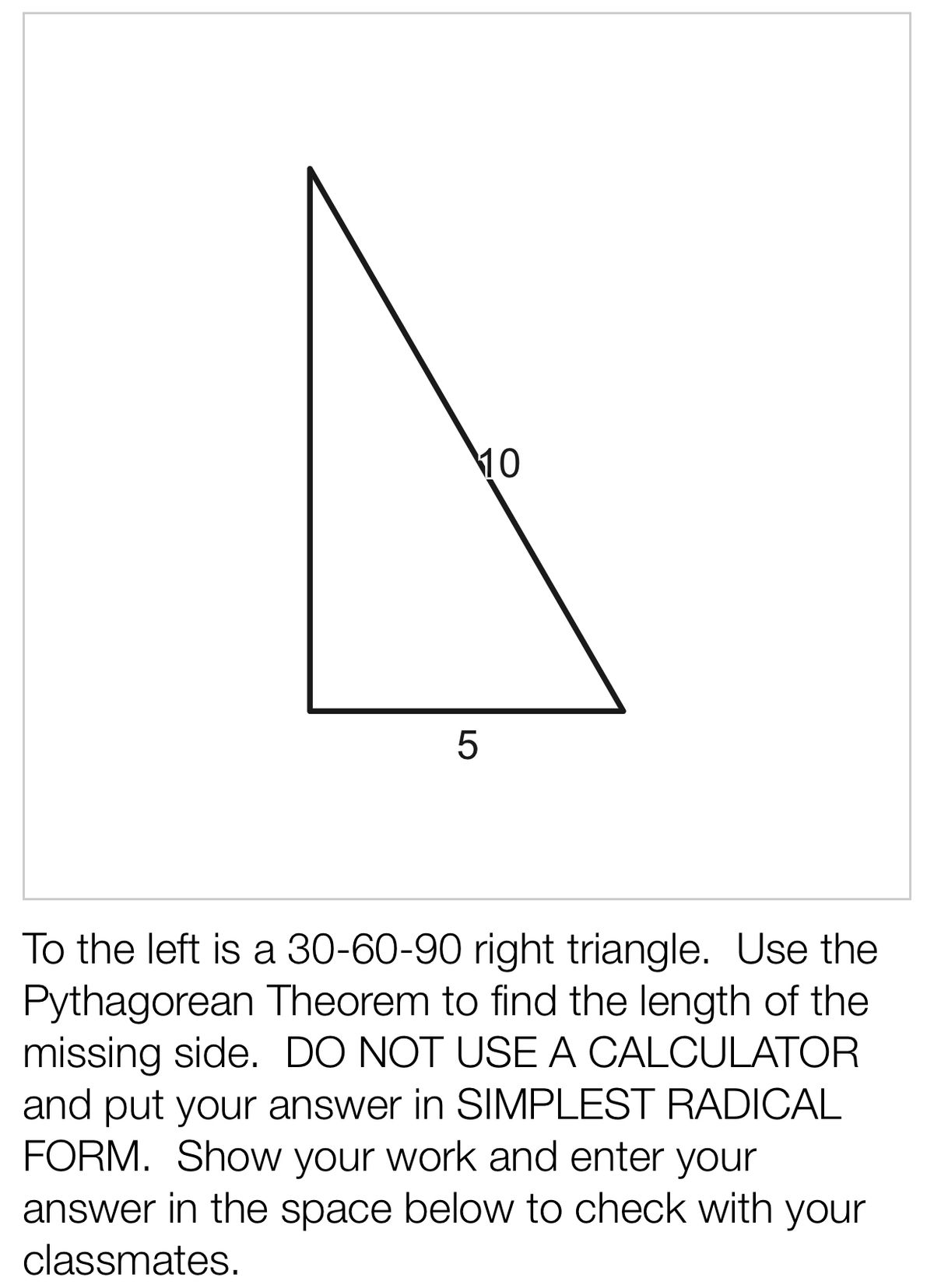 Answered 10 To The Left Is A 30 60 90 Right Bartleby