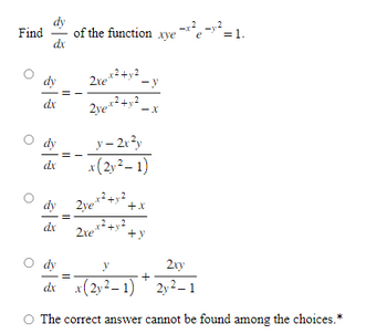 Answered: Find dx dy dx dy dx dx dy of the… | bartleby