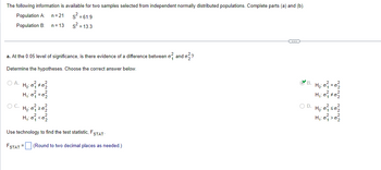 Answered: Find The FSTAT B. Find The P-value | Bartleby