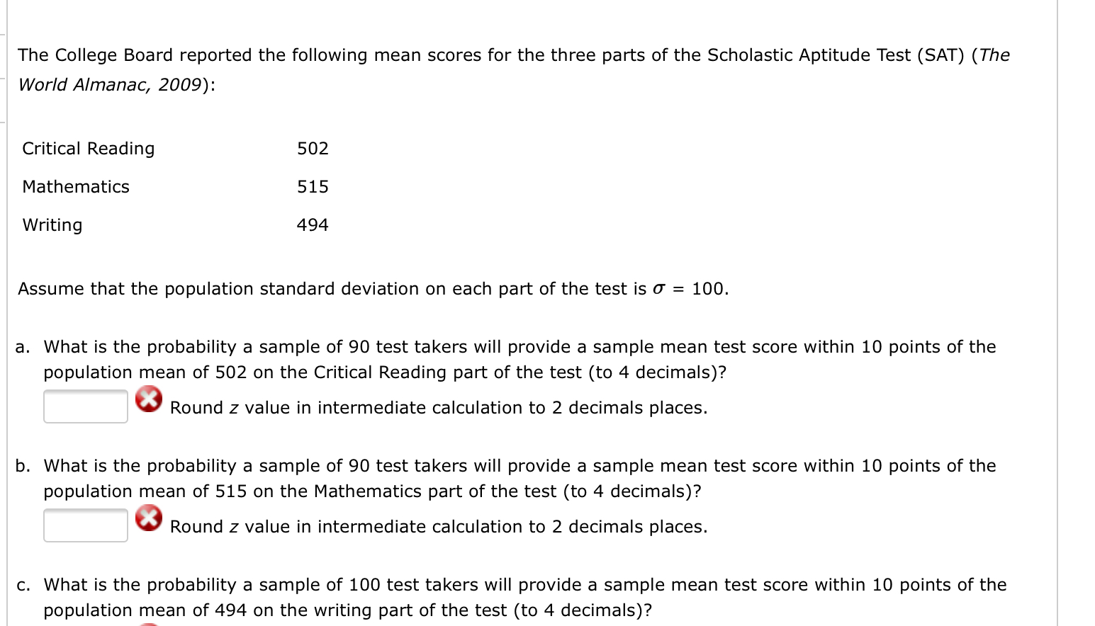 Assume that the mathematics score X on the Scholastic Aptitu