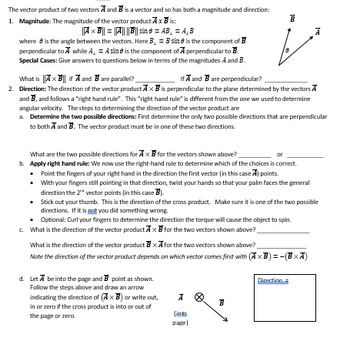 Answered: The Vector Product Of Two Vectors A And… | Bartleby