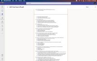 Microsoft Teams
Edit
View
Window
Help
Fri Feb 11 10:35:28
Search
2 AAP-Final-Exam-LPU.pdf
Close
Activity
20) One of the first things that the auditor will do after accepting a new client is
A. Tour the client's facilities
Chat
Teams
B. Study the client's internal control structure
C. Communicate with predecessor auditor
D. Contact client's attorney to discover legal obligations
Assignments
21) An audit engagement letter
A. May not be prepared each period for a recurring audit engagement
B. Is prepared for the benefit of the audit, audit client and general public
C. Shall include specific audit procedures to be performed by the auditor
D. Is usually sent by auditor to the client upon the commencement of the audit
Calendar
22) The engagement letter
A. Can affect legal responsibility to the client
B. Can be used to alter the auditor's responsibilities under the standards on auditing
C. Is used only if it is an engagement, but has no effect for review or compilation services
D. Affects the CPA firm's responsibility to external users of audited financial statements
Calls
23) Which of the following is not involved during pre-planning phase?
A. Obtaining information about client's legal obligation
B. Obtaining an engagement letter
C. Selecting staff for engagement
D. Deciding whether to accept or continue an audit engagement
Files
24) Which of the following matters is least likely to be discussed in an engagement letter?
A. The fact that the auditor does not plan to detect material irregularities
B. The fact that the financial statements are the responsibility of management
C. Assistance to be provided by client personnel
D. Timing of the performance of the examination
25) To obtain an understanding of a continuing client's business in planning an audit, an auditor most likely would
A. Review prior year working papers and the permanent file for the client
B. Read specialized industry journals
C. Perform tests of details of transactions and balances
D. Reevaluate the client's internal control environment
26) It is a type of an engagement in which the financial statements for the prior period were not audited.
A. Initial audit engagement
B. Continuing audit engagement
C. Previous audit engagement
D. Future audit engagement
27) Who is responsible for the prevention and detection of material misstatements in the financial statements?
A. Management and those charged with governance
B. Internal auditor
C. Independent external auditor
D. Government auditor
28) Which of the following statements concerning materiality as regards to audit is incorrect?
A. It may be viewed as the largest amount of misstatements that the auditor could tolerate in the financial statements or
the smallest aggregate amount that could misstate the financial statements.
B. In designing an audit plan, the auditor should make a preliminary estimate of materiality for use during the examination
as some matters are important for fair presentation of financial statements while other matters are not important.
C. It is specifically provided and quantified in the Philippine Standards on Auditing (PSAS) for each industry.
D. It is a matter of professional judgment and necessarily involves quantitative and qualitative factors.
Apps
29) The following are the uses of materiality in an audit, except
A. In the planning stage, to determine the scope of audit procedures.
B. In the testing stage, to determine the amount of evidence to accumulate.
C. In the completion phase, to evaluate the effect of misstatement on the financial statements.
D. In the pre-engagement phase, to determine the capability of the client to pay audit fees.
30) The following statements concerning the planning stage are correct exoept
Help
