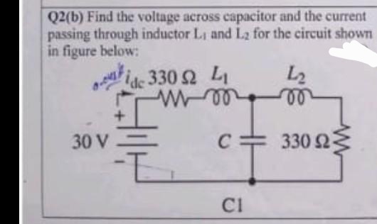 Answered Q2 B Find The Voltage Across Capacitor… Bartleby