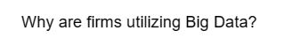 Why are firms utilizing Big Data?