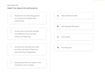 Answered: Match The Idea To The Philosopher. | Bartleby