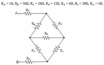 Ra
=
1N, RB = 36, R₂ = 24N, Rµ = 12N, R₁ = 6N, R₁ = 20N, Rw = 5.
Ra
AM
Bo
Rw
M
Re
R₁
Ro
M
Rr
W
R₂