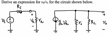 Answered: Derive An Expression For Vo Vs For The… 