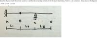 Draw the influence line for the vertical reaction at A and the internal bending moment at C for the beam shown below. Point B is a pin connection. Show values on the diagrams
L1= 8ft L2 = 8 ft L3 = 5 ft
Le
